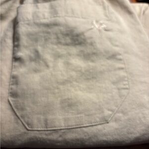 OAS Cream Linen-Cotton Blend Pants